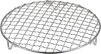 HARFINGTON Round Cooking Rack 7.5-inch 201 Stainless Steel Cross Wire Barbecue Grill Net with 20mm Legs for Cooking Baking Steaming BBQ
