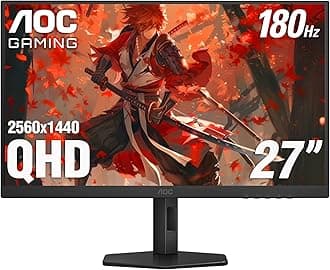 Q27G4XN 27" Gaming Monitor, 2K QHD 2560x1440, 180Hz 1ms, Adaptive-Sync, Height Adjustable, 2X HDMI 2.0, 1x Display Port, Xbox/PS5/Switch Ready, 3-Year Zero-Bright-dot