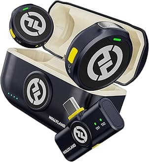 Hollyland Lark M2 Wireless Lavalier Microphone, 1000ft LOS Range, Hi-Fi Audio, Noise Cancellation, for Livestreaming Vlogging (Black, for USB-C (2TX+1RX))