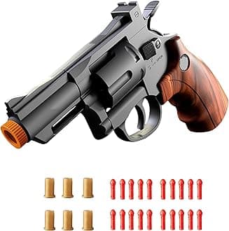 Toy Gun, Soft Bullet Toy Revolver, Game Catapult Toy Gun Foam Blaster, Christmas Birthday Gifts for Children and Adult(Brown)