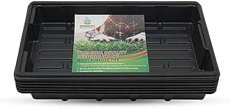 Germinator 6 Pack Premium Quality Seedling Trays, Microgreens Growing Trays, No Drain Holes, Heavy Duty, Durable Plastic, 1.5mm Thick, Plants Drip Tray, Best for Sprouting Vegetables and Wheatgrass