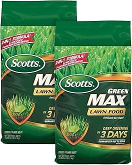 Scotts Green Max Lawn Food, Lawn Food Plus Iron Supplement for Deep Greening, 33.33 lbs., 2-Pack