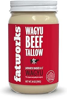 100 % Pure A5 Japanese Wagyu Tallow, Ultimate Brisket Flavorizer, Certified A5 Wagyu, KETO, PALEO, CARNIVORE, WHOLE30 friendly, Non Hydrogenated- 14 oz.