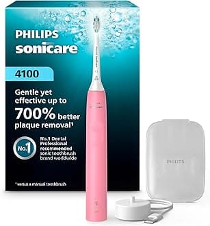 4100 Rechargeable Electric Toothbrush, Advanced Plaque Removal, Pressure Sensor, Includes Brush Head Case, Deep Pink BD5004AZ