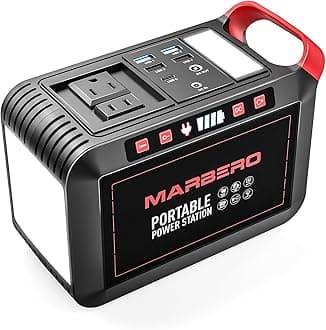 MARBERO 200W Portable Power Station 148Wh Camping Solar Generator Laptop Power Bank with AC Outlet 110V, DC, USB QC3.0, LED Flashlights for CPAP Home Outdoor Trip Emergency Backup