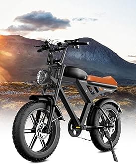 MOVCAN V30 Series Electric Bike for Adults, 3000W/1500W/1000W Motor, 20" Fat Tire Ebike, 37.5MPH/32MPH/28MPH, 120/70Miles, 48V 40Ah/31.2/15.6Ah Dual Battery Motorcycle Ebike for Commuting/Off-roading