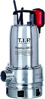 T.I.P. 30116 Maxima 300 IX Stainless Steel Submersible Sewage Pump, Maximum Flow Rate of 18,000 l/h