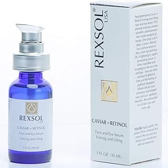 CAVIAR + RETINOL Face and Eye Serum Firming and Lifting | With Vitamin C, Vitamin E & Vitamin A | Hybrid Sunflower & Caviar Oil | Revives the tone and texture of youthful skin. (30 ml/1 fl oz)