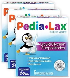 Liquid Glycerin Suppositories Laxative | Kid's Constipation Relief in Minutes | 6 Applicators | Pack of 3