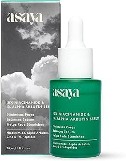 - Asaya 10% Niacinamide Face Serum | With Alpha Arbutin & Zinc PCA | Fades Acne Marks, Dark Spots & Blemishes | Controls Sebum & Minimizes Pores | Brightens Skin & Evens Tone | With Tripeptide & Vitamin E for Barrier Repair | Lightweight & Non-Comedogenic | For Oily & Acne-Prone Skin | Men & Women | 30ml