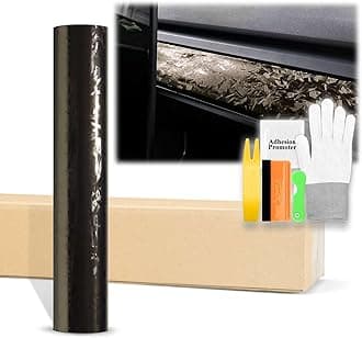 60"x360" (5FTx30FT) Titanium Black 24K Chopped Forged Carbon Fiber Textured Vinyl Wrap Auto Car Sticker Decal Sticker Film Sheet Bubble Free Air Release Technology with Tool Kit