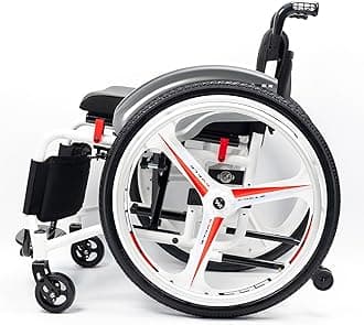 Sports Wheelchair for Adults,Ultra-Light Transport Wheelchair,Aluminum,Folding Portable Wheelchair with Hand Brake,Self-propelled Manual Chair with Anti-Tipper(Seat Width 38cm/15in,B)