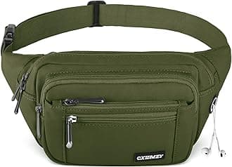CXWMZY Fanny Packs For Women & Men Waist Pack Hip Bum Bag with Multi-Pockets Large Capacity Waterproof Casual Bum Bag for Disney Traveling Casual Cycling Running Hiking (Army Green)