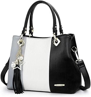Handbags for Women with Multiple Internal Pockets in Pretty Color Combination, Women's Satchel Handbag