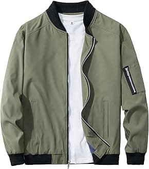- Men's Slim Fit Lightweight Sportswear Jacket Casual Bomber Jacket