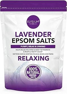 Elysium Spa Lavender Epsom Salts | Relaxing Bath with 100% Natural Mineral Salts for Muscle Relief Sleep Promotion and Skin Softener (450g)