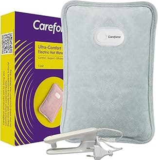 - Careforce Premium Electric Hot Water Bag for Pain Relief Heating Pad for Periods Cramps, Muscle Aches Heat Pack for Shoulder, Back, Neck and Full Body Relief - Grey (1 Count)