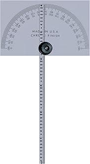 Mitutoyo968-203 Protractor, Square Head, W/ 6" Rule