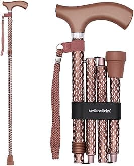 Switch Sticks Walking Cane for Men or Women, Foldable and Adjustable from 32-37 inches