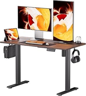 Electric Standing Desk - Adjustable Height with Memory Preset, 120 x 60 cm Ergonomic Design Home Office Standing Desk
