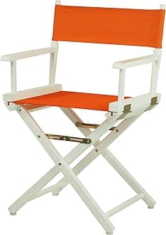 18" Director's Chair White Frame with Tangerine Canvas