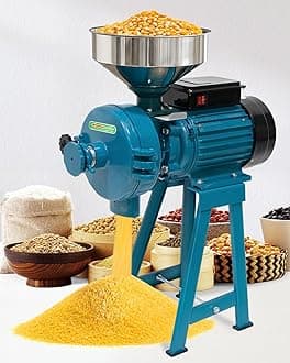 NAIZEA Electric Grain Mill Grinder, 3000W Wet & Dry Corn Mill Grinders,Commercial Flour Mill Machine with Funnel, Feed Grinders for Corn, Wheat, Rice, Coffee, Cereals(Wet Dry Grinder)