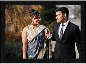 ArtX Customized Rectangular Photo Frames with Photo Upload, Wall Mount Photo Print With Frame, A4 and A3 Size, Multicolor, Paper/Canvas, Set of 1