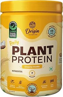 100% Natural Vegan Protein Powder, Easy to Digest Vanilla Flavour with 25g Plant Based Protein, Gluten Free, Dairy Free, No Added Sugar, Soy Free, Non - GMO, Jain, 7 Servings, 274g