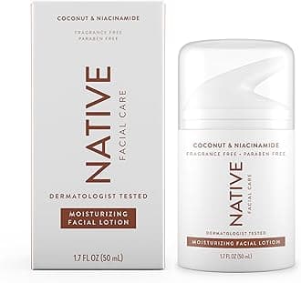 Native Moisturizing Daily Facial Moisturizer Gentle Face Lotion Hydrating Cream for Women and Men with Vitamin B3 & Coconut Lightweight Non Greasy Formula - 1.7 fl oz