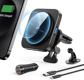 ESR for MagSafe Car Mount Charger, 15W Magnetic Wireless Car Charger, for MagSafe Phone Charging, Air Vent Phone Holder for iPhone 17/16/15/14/13, Galaxy S25/S25 Ultra, with 36W QC 3.0 Fast Charging