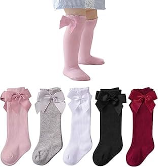 American Trends Baby Knee High Socks - Girls & Boys Newborn to Toddlers - Ruffled Tube Socks