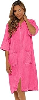 – Undercover Ladies Terry Towelling 100% Cotton Zip Through Hooded or Non Hooded Dressing Gown Drying Bathrobe
