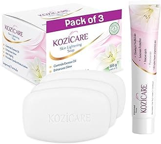 HealthVit Kozicare Skin Lightening Kit 3 Soap + 1 Cream (for Lightening & Brightening Skin)