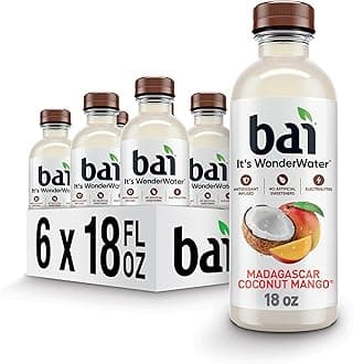Bai Antioxidant Infused Water Beverage, Madagascar Coconut Mango, with Vitamin C and No Artificial Sweeteners, 18 Fluid Ounce Bottle, 6 Pack