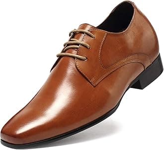 CHAMARIPAElevator Shoes for Men - 7CM Height Increasing Derby Shoe Leather Shoes D08K02