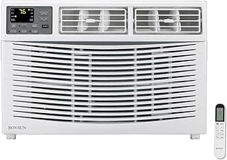 ROVSUN 8000 BTU Air Conditioner Window Unit with Heat, 4-in-1 Window AC Unit Cooler, Heater, Dehumidifier & Fan with Timer, Remote Control & Installation Kit for Rooms up to 350 Sq. Ft, 115V/60Hz