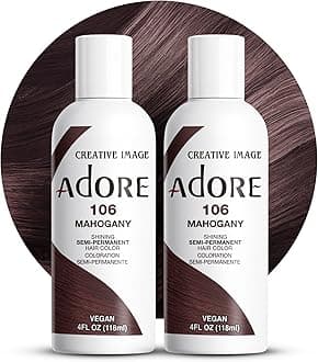 Adore Semi Permanent Hair Color (106 Mahogany) (2 Pack) | Vegan & Cruelty-Free Brown Hair Dye | No Ammonia, No Peroxide, No Alcohol | 4 Fl Oz