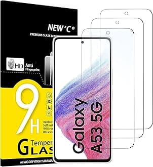 3 Pack Designed for Samsung Galaxy A53 5G Screen Protector Tempered Glass, Case Friendly Anti Scratch Bubble Free Ultra Resistant