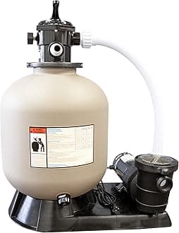 SwimlineHYDROTOOLS 19 Inch Sand Filter Combo Set With Stand & Multi Port Valve | 0.9 THP DOE Compliant Pump 4500 GPH | Up to 19000 Gallons | 175 Pound Sand Capacity