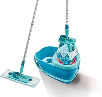 Clean Twist M Ergo Mop and Bucket Set, Mop 13" wide, Moisture controlled Spin, Faster cleaning Spin mop, Easy-steer Micro Fibre head with 360° joint, Twist Mop