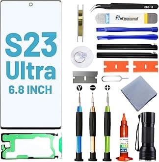 Screen Replacement for Samsung Galaxy S23 Ultra,Replacement Screen for Galaxy S23 Ultra Series 6.8 inch,Screen Repair Kit with Waterproof Adhesive(NO OLED & Touch Digitizer)