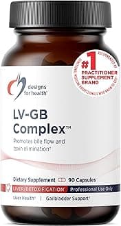 LV-GB Complex - Liver Detox Supplements for Gallbladder Support with Milk Thistle, Artichoke, Vitamins + Ox Bile - Supports Bile Flow + Toxin Elimination (90 Capsules)
