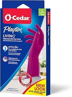 Playtex Living Reuseable Rubber Cleaning Gloves (Large, 72 Pairs), Premium Protection Reusable Household Gloves