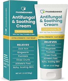 Antifungal Cream for Jock Itch, Ringworm, Psoriasis & Athlete’s Foot – Extra Strength Relief for Itchy, Burning Skin – Fast-Acting Formula for Tinea Cruris, Tinea Versicolor & Skin Irritations