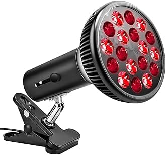 Red Light Therapy with Clip, Infrared Light Therapy Lamp for Body and Face Use, 660nm Red and 850nm Near Infrared Red Light Therapy Lamp with Adjustable Socket