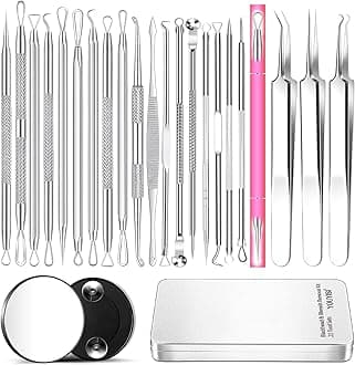 22 Pcs Pimple Popper Tool, Blackhead Remover Acne and Zit Comedone Extractor Kit