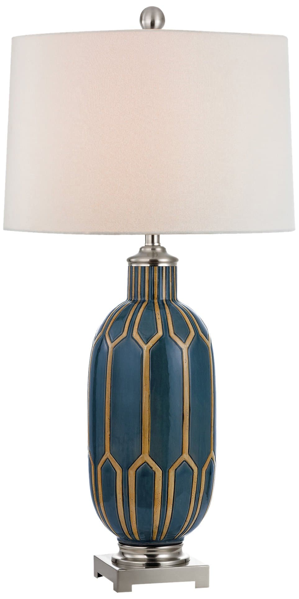 Dimond Lighting 36" Glazed Table Lamp, Blue and White