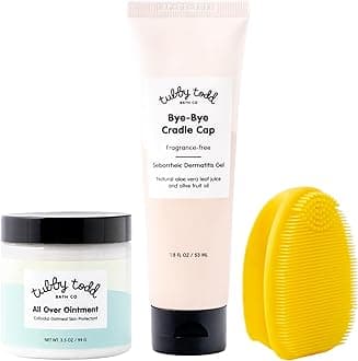 TUBBY TODD Dairy Crust Baby Hair Treatment Kit - Includes Bye-Bye Dairy Crust Gel, Silicone Brush for Milky Scab & 3.5 Oz Ointment - Gentle For Sensitive Skin