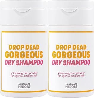 Handmade Heroes Non Aerosol Dry Shampoo Volume Powder 1.8oz, 100% Natural & Vegan For Light and Blonde Hair (2 pc set)
