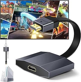 HDMI Upscaler- 1080P/2K to 4K TV Gamer PRO, Auto Upgrade Retro Video Game Console to 4K @60Hz, Real-Time No-Lag, Plug and Play, Elevate Gaming Graphics for Switch, Wii, PS, Xbox, etc